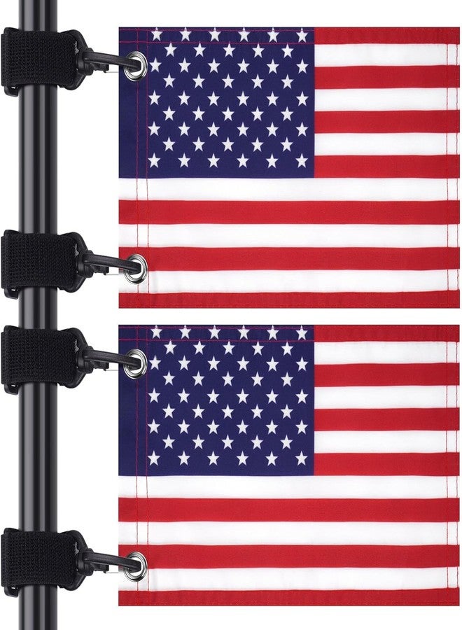 Rolitwils USA Golf Cart Flag - 12" x 18" Easy-Install American Flag with Elastic Strap Bracket - Golf Cart Accessories, Boat and Bicycle US Flag（2 Pack） (2 Pack Upgrade) - Image 1