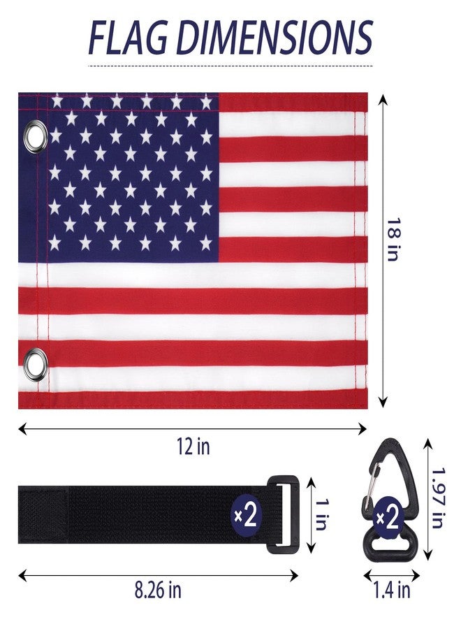 Rolitwils USA Golf Cart Flag - 12" x 18" Easy-Install American Flag with Elastic Strap Bracket - Golf Cart Accessories, Boat and Bicycle US Flag（2 Pack） (2 Pack Upgrade) - Image 3