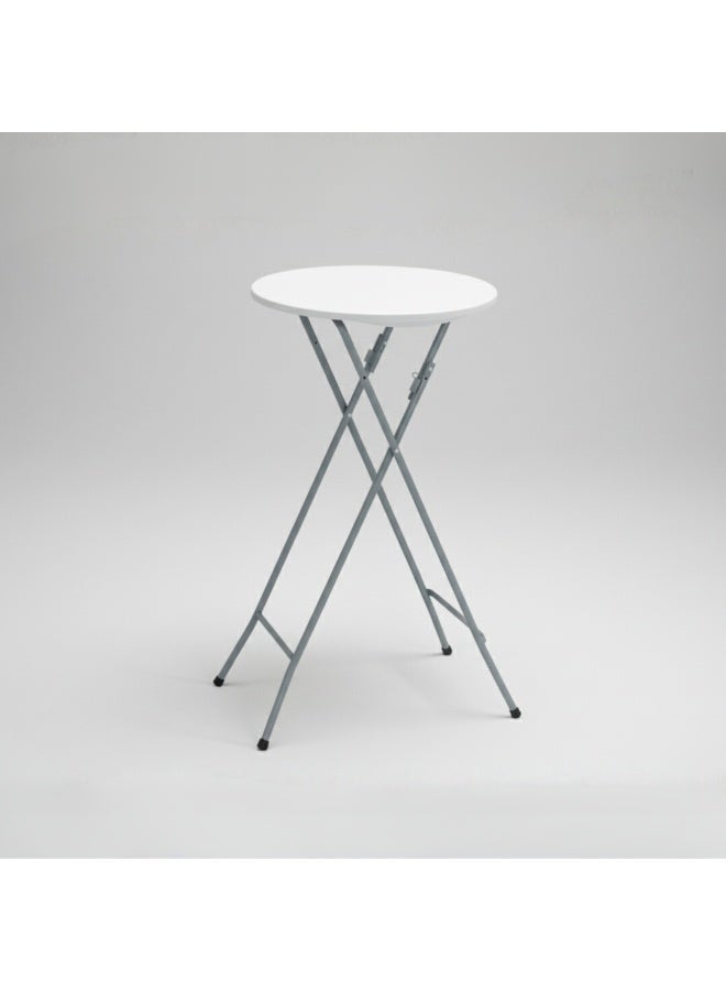 ماركولو طاولة كوكتيل مستديرة 60 سم – طاولة عالية قابلة للطي من HDPE للمناسبات والحفلات والاستخدام الخارجي (أبيض) - Image 1