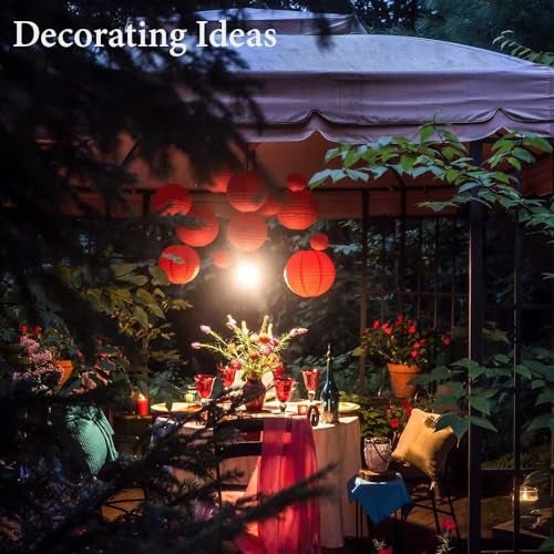 Pop The Party 12-Inch Red Round Paper Lanterns – Pack of 5 | Hanging Party Decorations for Indoor & Outdoor Birthday, Wedding, Baby Shower & Event Decor - Image 4