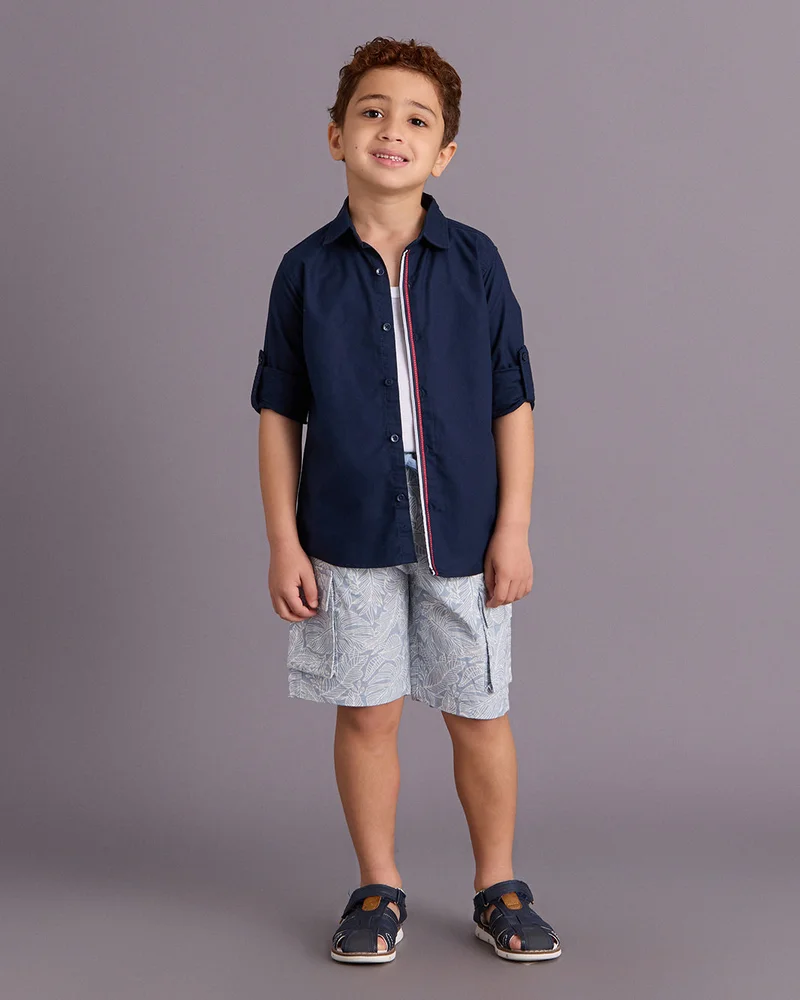 Redtag Boys Blue Cargo Active Shorts