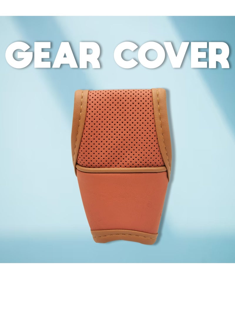 Roca Gear knob Cover High Grade PU Leather For Automatic Car Gear Shift knob Cover Premium Quality - Image 1