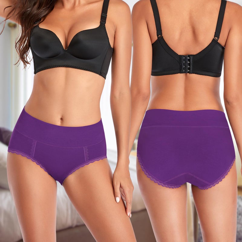 MISSWHO Womens Underwear Cotton High Waisted Panties Soft Tummy Control Calzones Mujer Briefs For Ladies Size Large - Image 2