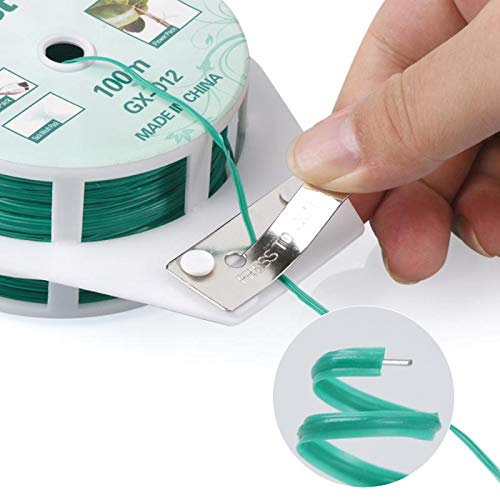 YDSL 328ft (100m) Twist Ties, Green Garden Plant Ties with Cutter for Gardening and Office Organization, Home - Image 3