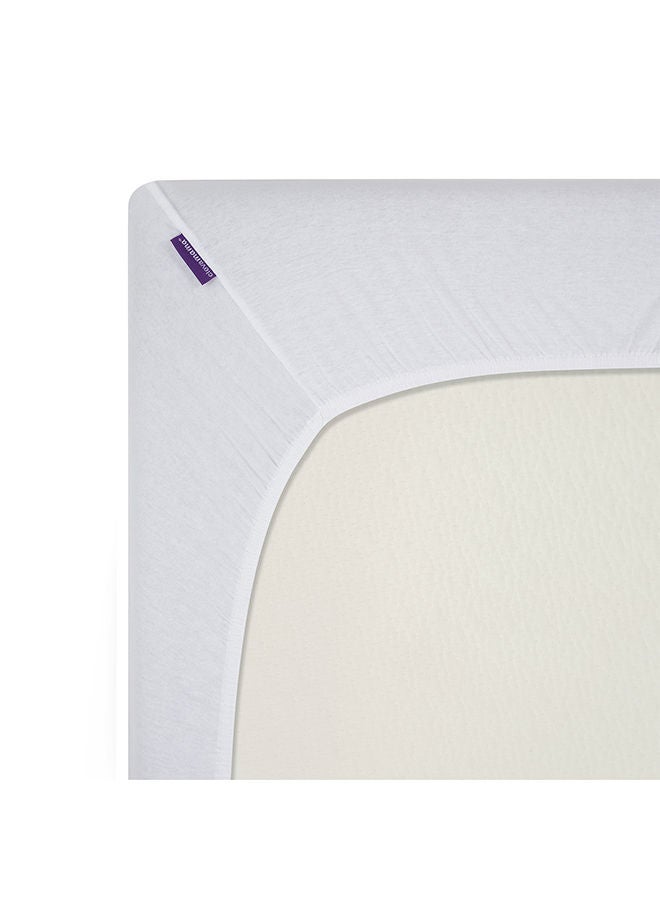Clevamama 2 Piece Jersey Cotton Fitted Sheets One Size Cot And Cot Bed 70x140x17Cm  White  - Image 4