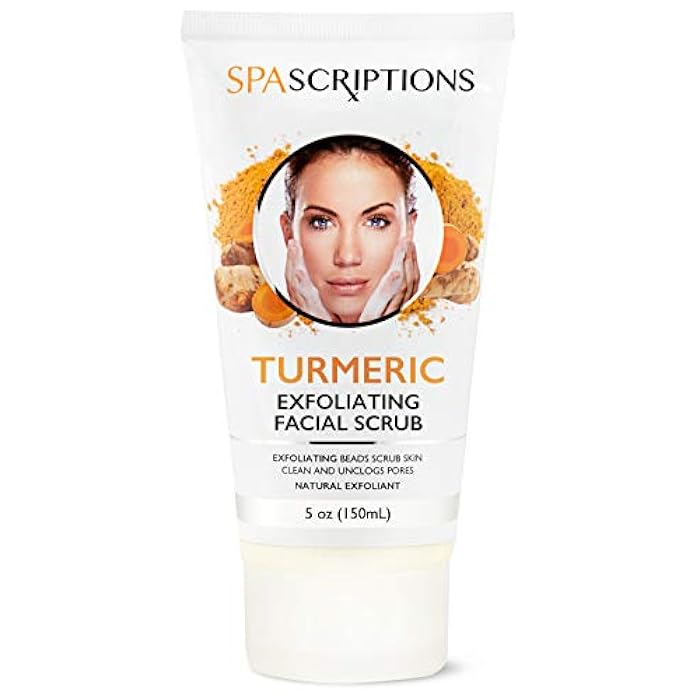 spascriptions Turmeric Exfoliating Facial Scrub Natural Exfoliant to Cleanse Skin, Facial Wash - 5 Oz. Deep Cleansing and Rejuvenating - Image 1