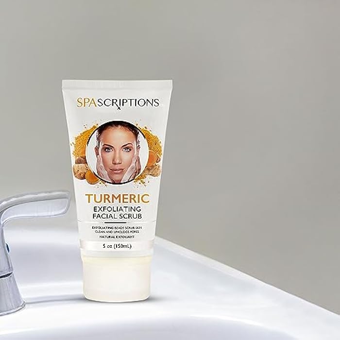 spascriptions Turmeric Exfoliating Facial Scrub Natural Exfoliant to Cleanse Skin, Facial Wash - 5 Oz. Deep Cleansing and Rejuvenating - Image 3
