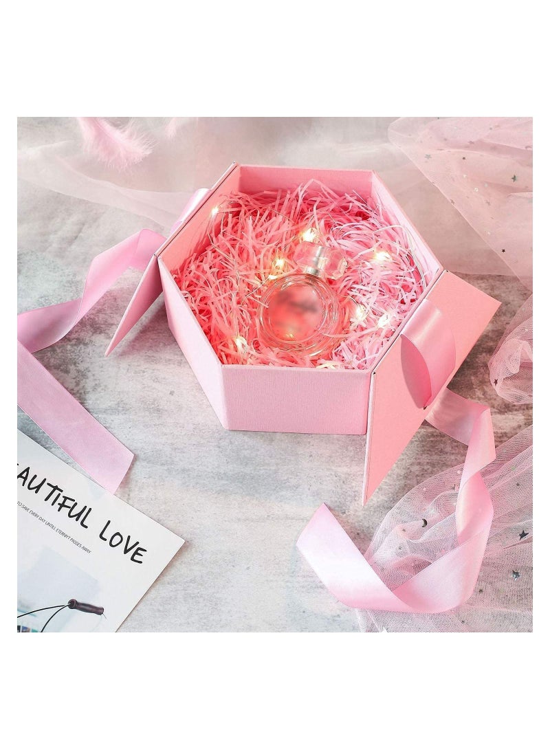 100 gram  Paper Shreds Strands Eco-friendly Shredded Crinkle Confetti Crinkle Cut Paper Filling Shredded Paper for Hamper Gift Box Filling (Baby Pink - Image 5