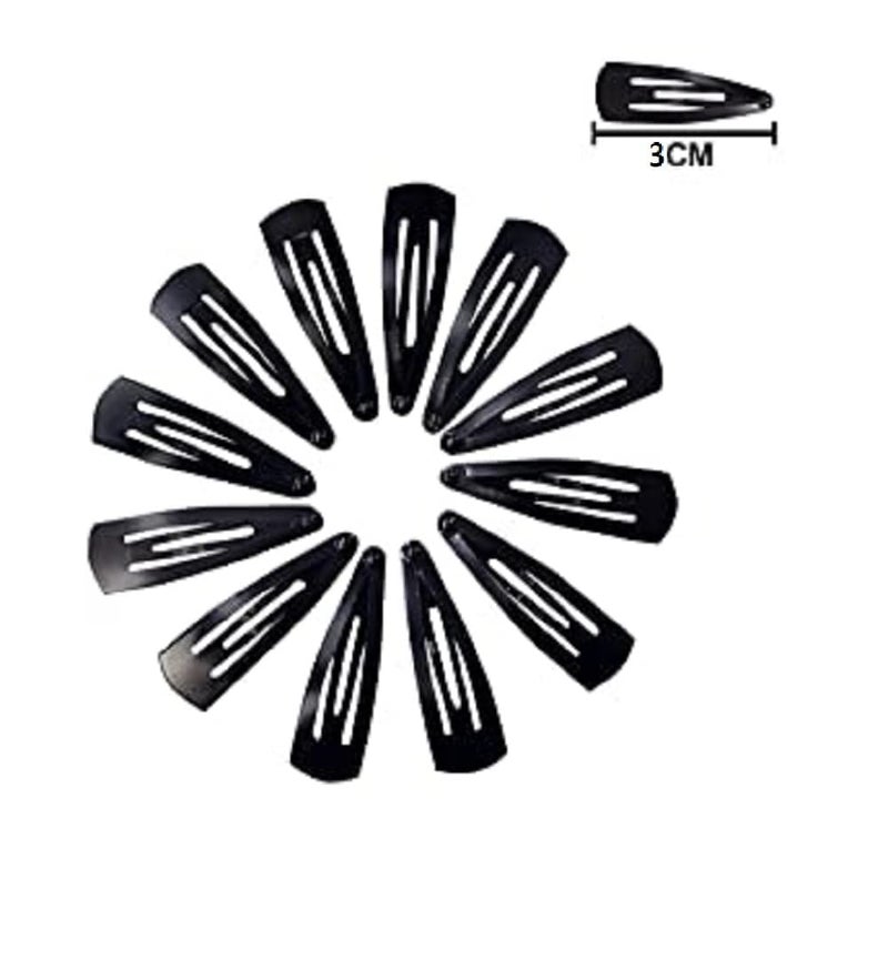 Magrido Tic Tac Hair Clips for Women & Girls (12 Pcs, 3 cm) | Black Metal Snap Hair Pins | Non-Slip Hair Accessories for Daily Use, School, Office & Party | Stylish Hair Accessories for All Hair Types - Image 2