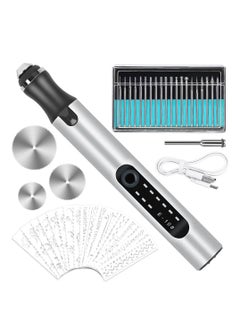 Engraving Pen, Electric Engraving Tool Kit, Micro Cordless USB Rechargeable Etching Pen for DIY Art Carving Glass Wood Metal Stone Plastic Nails Jewelry