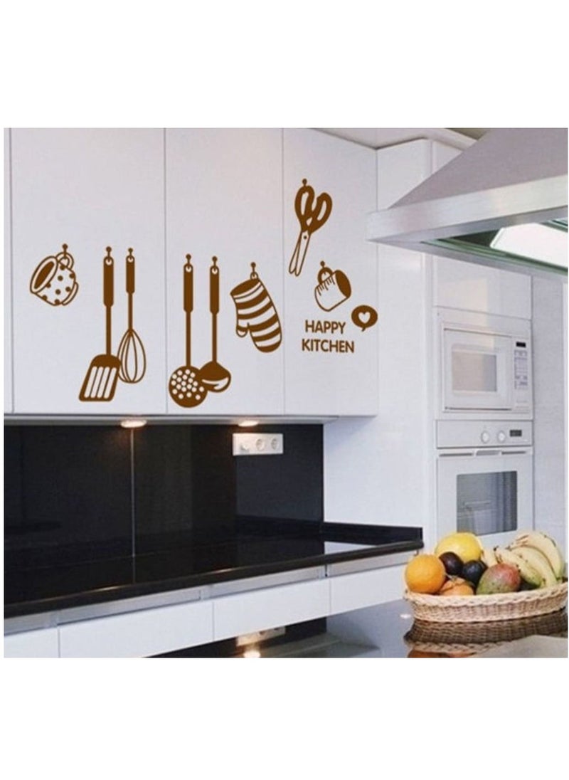 Decals Design Decals Design 'Stylish Kitchen' Wall Sticker (PVC Vinyl, 60 cm x 45 cm, Brown)  - Image 4