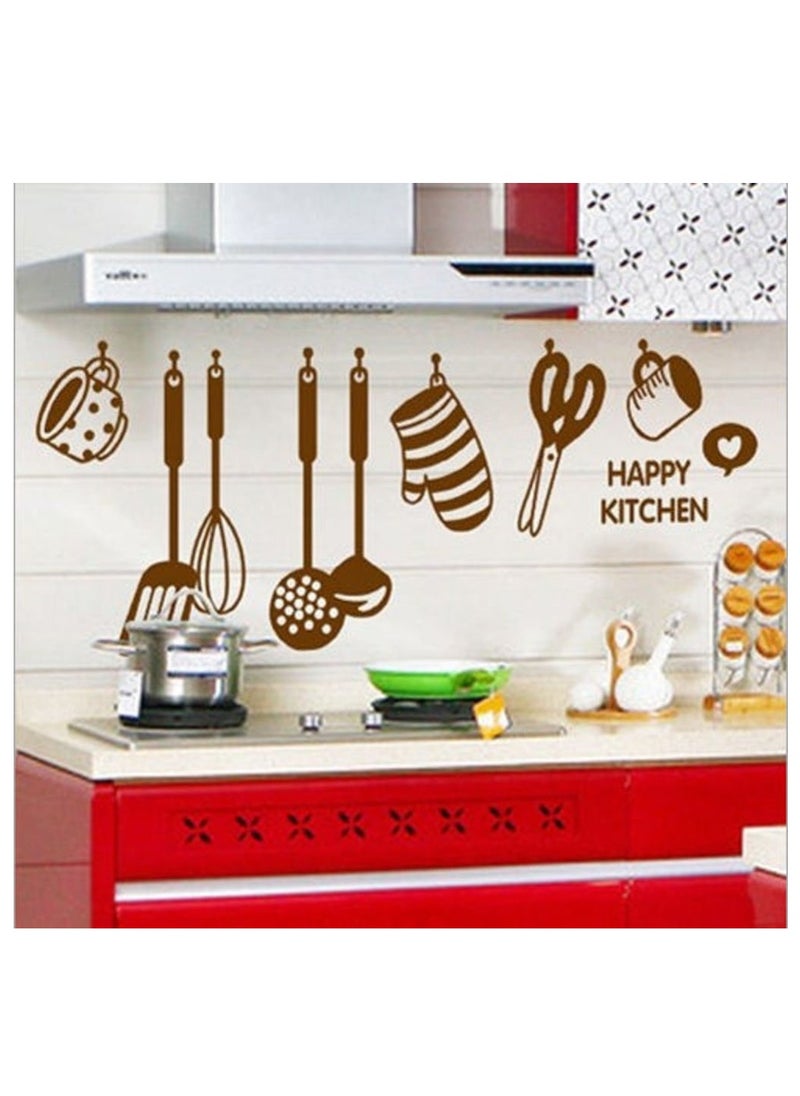 Decals Design Decals Design 'Stylish Kitchen' Wall Sticker (PVC Vinyl, 60 cm x 45 cm, Brown)  - Image 1