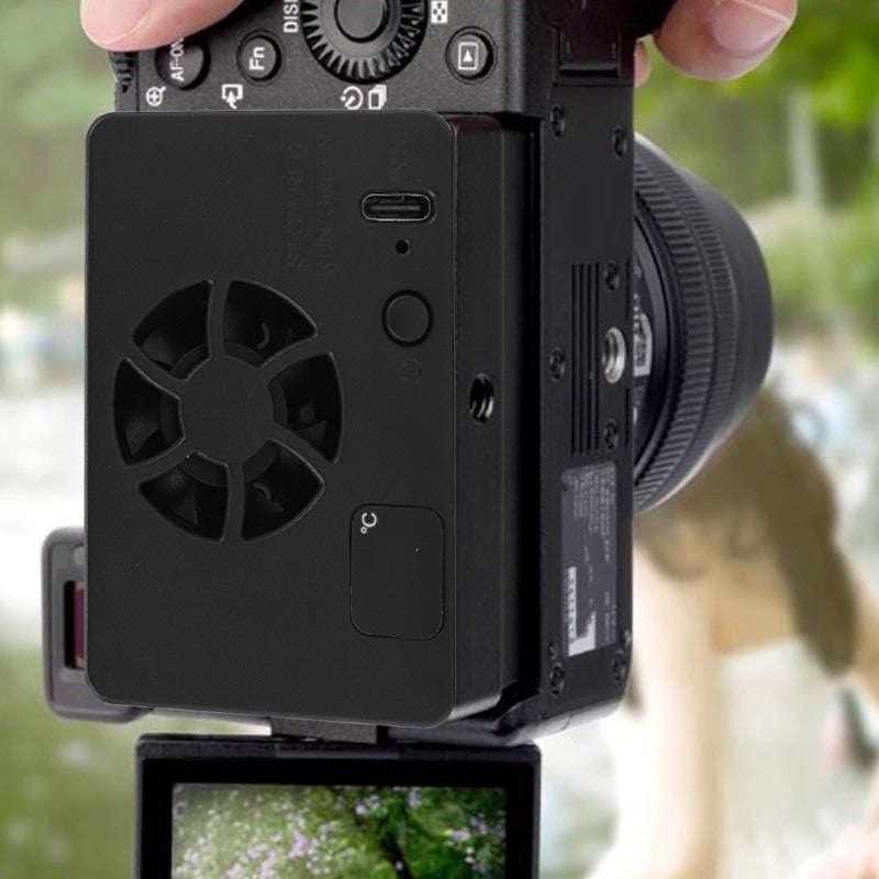 Camera Cooling Fan: Aluminum Alloy Shell, Quiet Operation - Intelligent Temperature Control, Type C Power Live Streaming Cooler for Mirrorless & DSLR Cameras, Live Broadcast Use - Image 1
