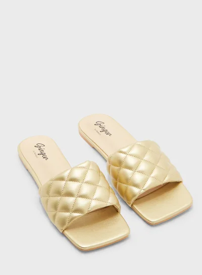 Ginger Flat Quilted Sandals