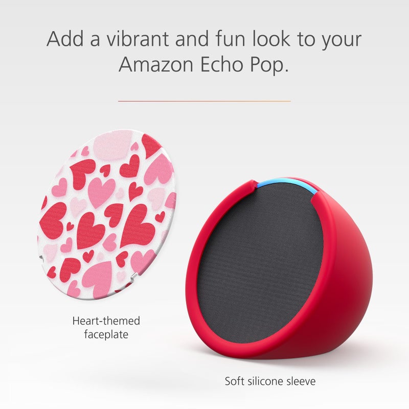 Mission Cables Made for Amazon Sleeve u0026 Faceplate | Hearts, for Echo Pop - Image 5