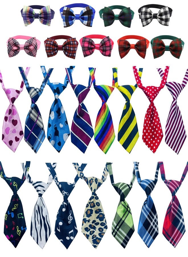 Allazone 24pcs Dog Neckties Dog Ties Adjustable Pet Neck Tie for Small Medium Puppy Cat Kitten Party Festival Birthday Gift Valentine's Holiday Wedding Assorted Doggies Grooming Supplies Accessories - Image 1