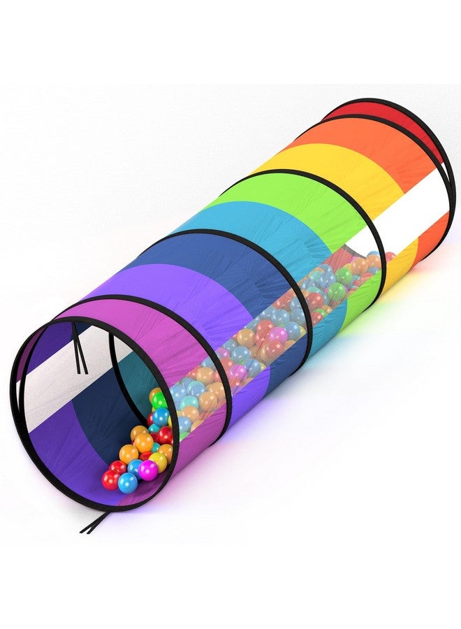 Playz Kids Play Tunnel For Toddlers 1-3 And Up, Large 21" Opening Colorful Rainbow Pop Up Baby Tunnel For Kids To Crawl Through, Indoor & Outdoor Kids Tunnel For Babies, Cat, Dog, Pets Crawling Tunnel  - Image 1