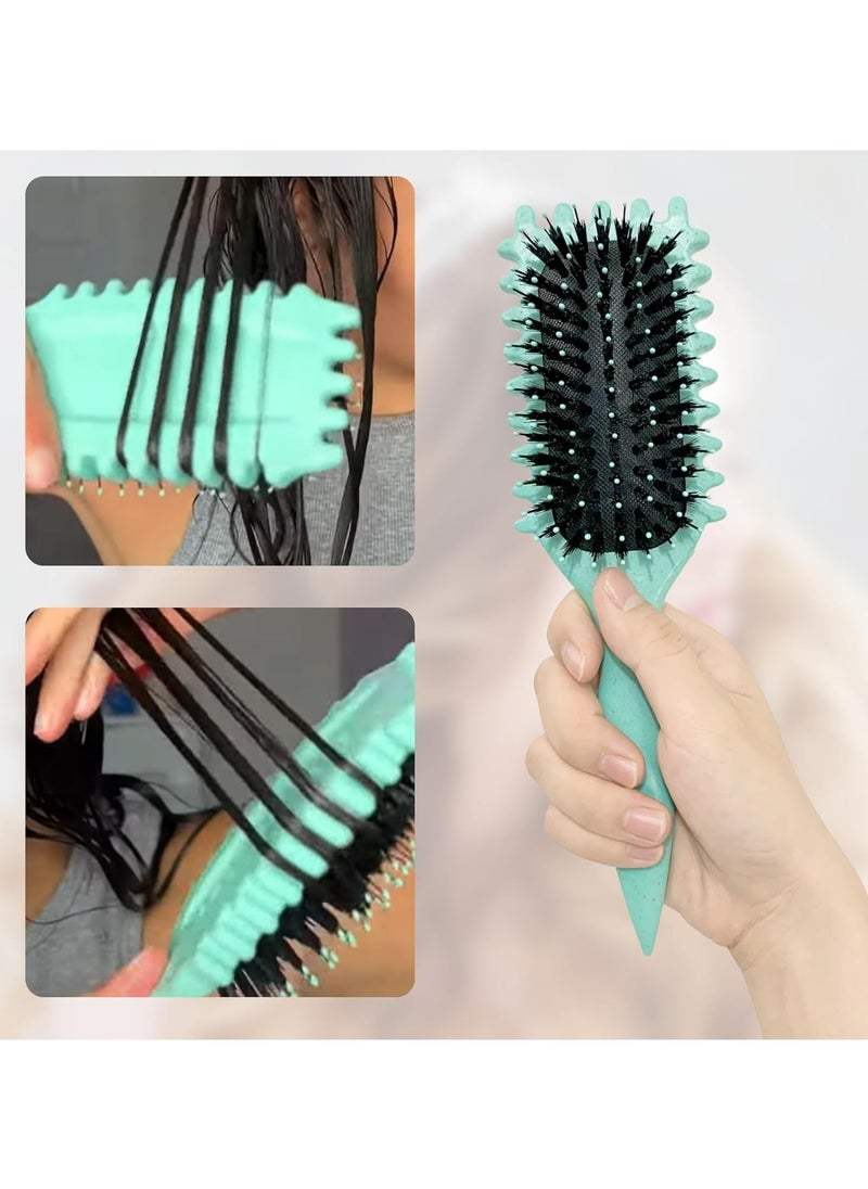 Oasisgalore - Curl Defining Brush, 2024 New Curl Brush for Curly Hair Styling Brush, Shaping and Defining Curls Comb for Women Men Less Pulling and Curl Separation (Green 1PCS) - Image 1