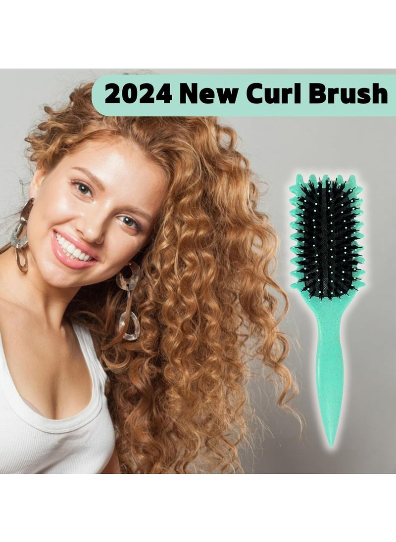 Oasisgalore - Curl Defining Brush, 2024 New Curl Brush for Curly Hair Styling Brush, Shaping and Defining Curls Comb for Women Men Less Pulling and Curl Separation (Green 1PCS) - Image 1