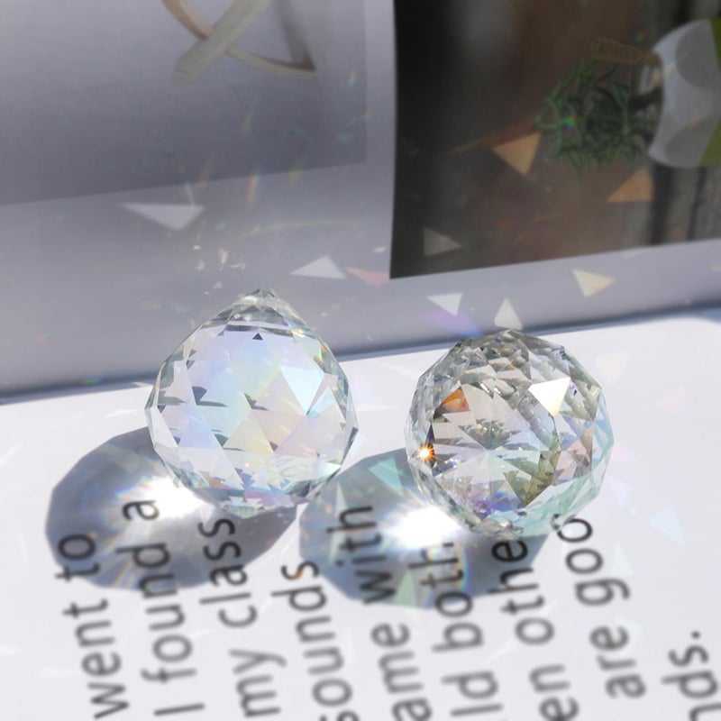 cozyou 20 Pcs 20mm Clear Crystal Prism Pendant Hanging Crystal Feng Shui Ball Prism Pendant Suncatcher Ball for Wedding Christmas Birthday Window Decoration - Image 3