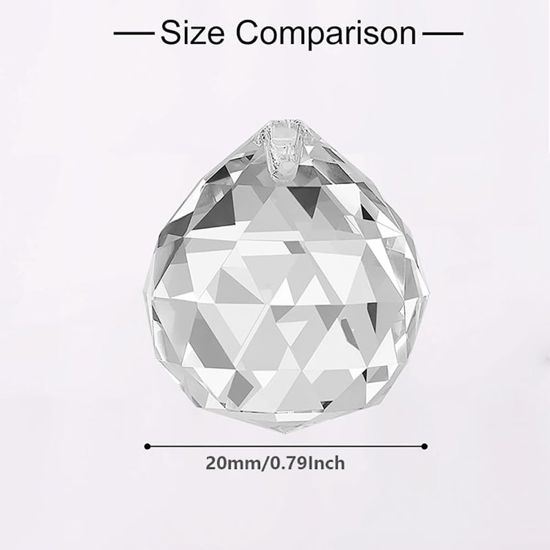 cozyou 20 Pcs 20mm Clear Crystal Prism Pendant Hanging Crystal Feng Shui Ball Prism Pendant Suncatcher Ball for Wedding Christmas Birthday Window Decoration - Image 2