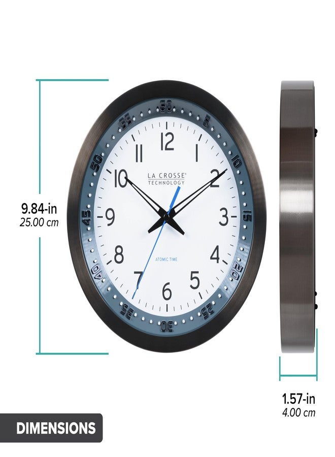 La Crosse Technology Atomic Wall Clock, Metal, 10" (404-54667) - Image 3