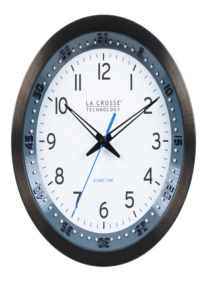 La Crosse Technology Atomic Wall Clock, Metal, 10" (404-54667) - Image 1