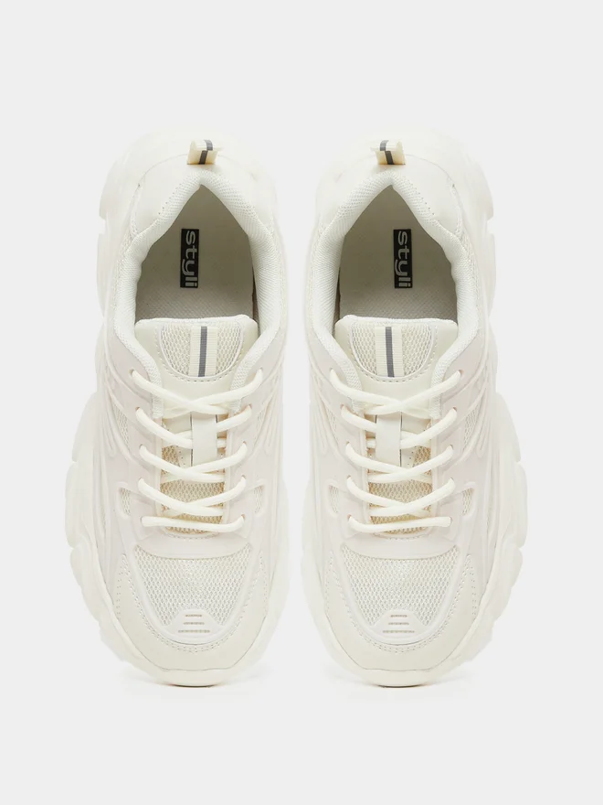 Styli Styli Chunky Sole Lace Up Panelled Sneakers