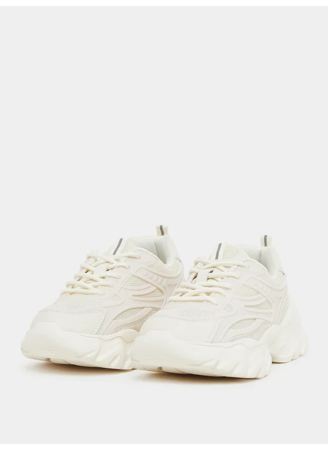 ستايلي Styli Chunky Sole Lace Up Panelled Sneakers