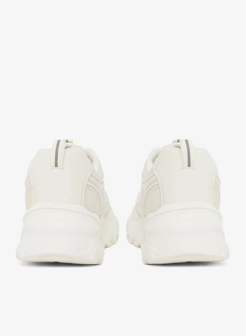 Styli  Chunky Sole Lace Up Panelled Sneakers for Women | Best Price UAE
