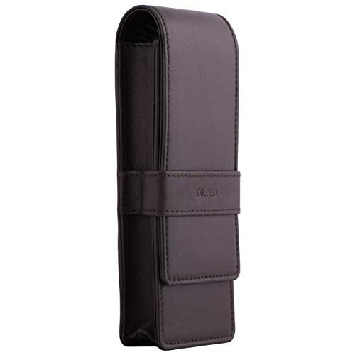 DiLoro Leather Triple Pen Case Pencil Pouch Holder for Three Fountain Ballpoint Rollerball Pens and Pencils (Brown) - Image 4