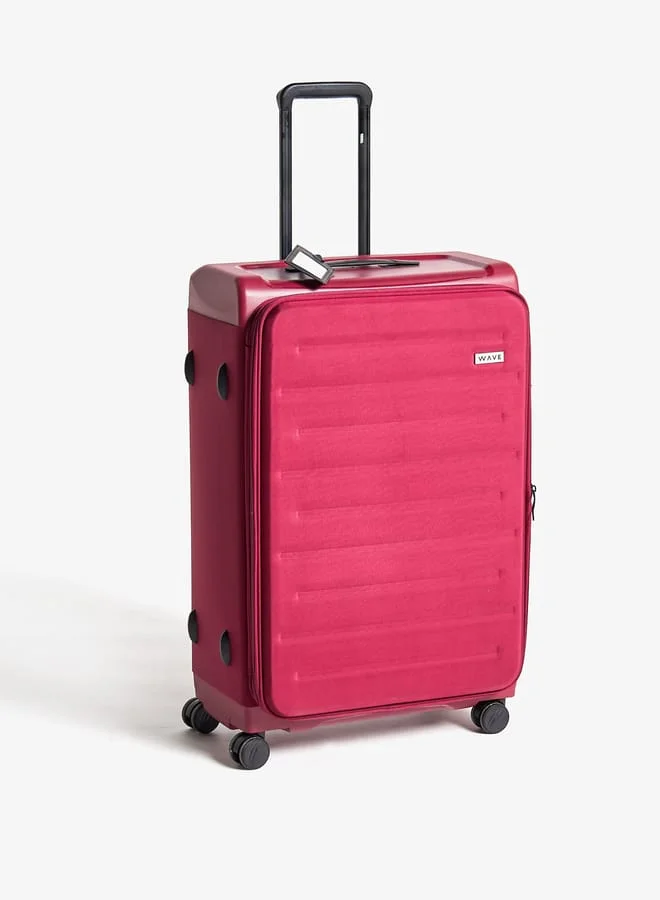 وايف Women's Textured Softcase Luggage Trolley Bag with Retractable Handle