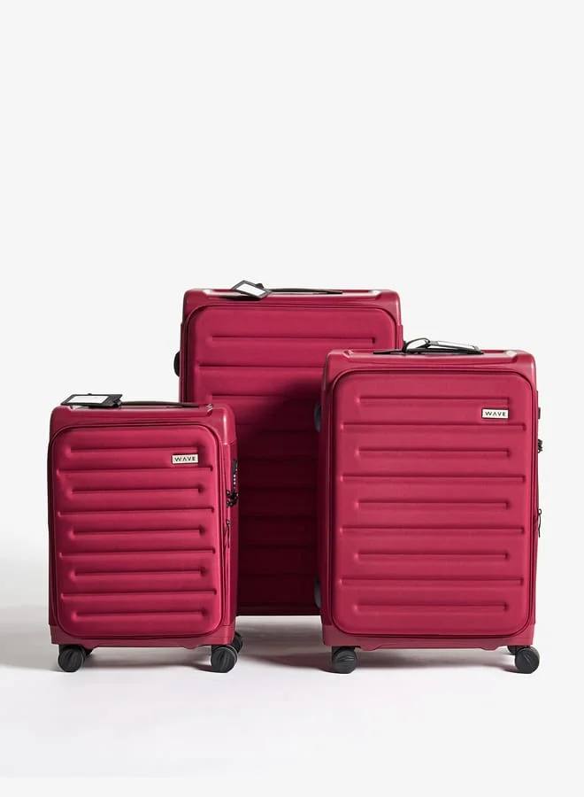 وايف Women's Textured Softcase Luggage Trolley Bag with Retractable Handle