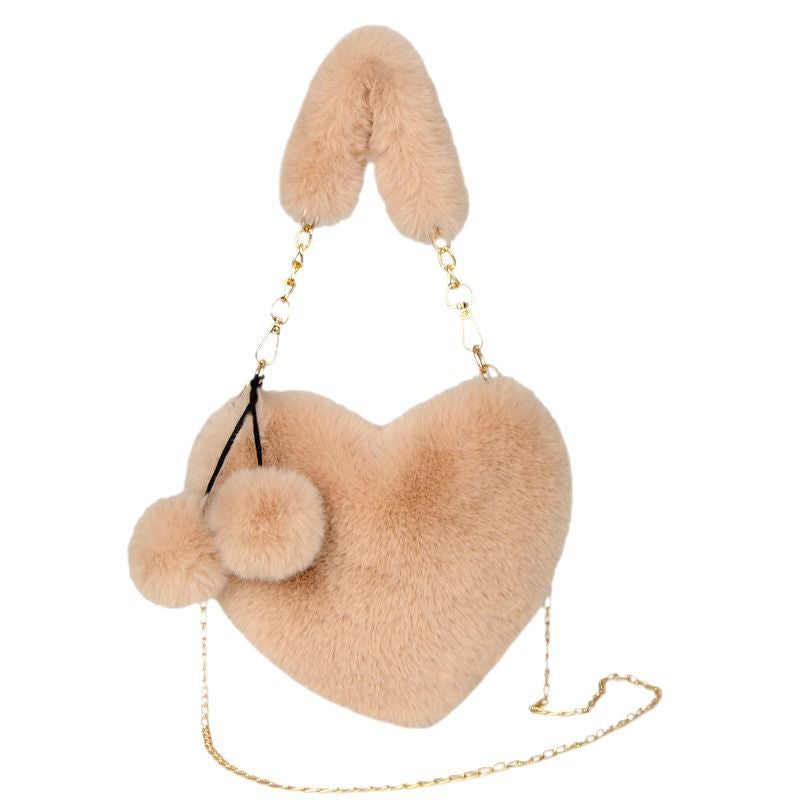 Faux Fur Love Heart Handbag - Image 5