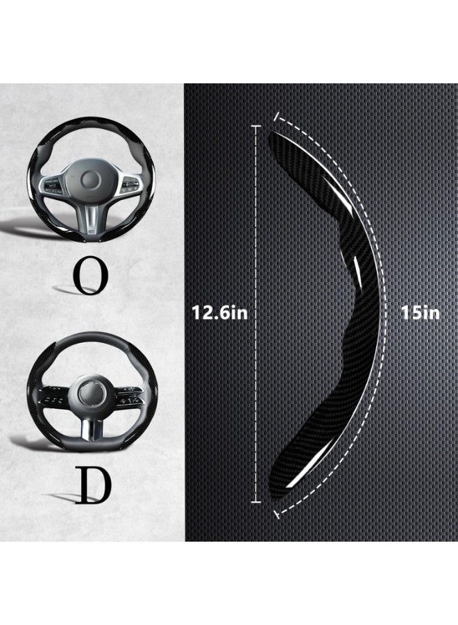 بوانيرت أغطية عجلة القيادة من ألياف الكربون، 3 قطع، غطاء عجلة القيادة القابل للتثبيت (أسود) - Image 5