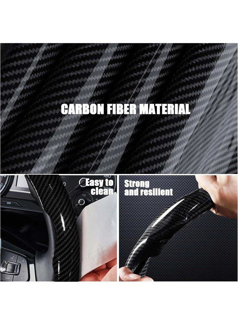 بوانيرت أغطية عجلة القيادة من ألياف الكربون، 3 قطع، غطاء عجلة القيادة القابل للتثبيت (أسود) - Image 4