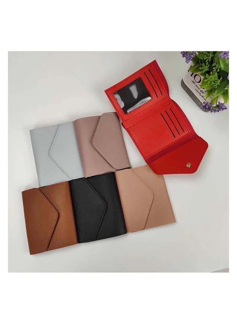 نيكس Short Wallet Women Purse Multi-card Multifunction Card Holder Coin Purse Fashion Simple Three Fold Short Clip Female Mini Wallet - Image 2