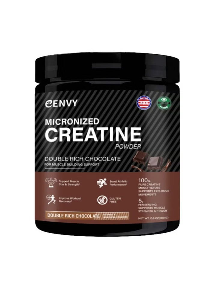 مسحوق الكرياتين أحادي الهيدرات بنكهة الشوكولاتة المزدوجة، 300 غرام