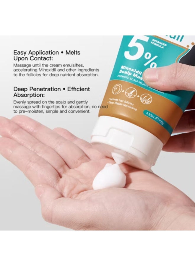 Kormesic Professional Hair Care 5% Minoxidil & Keratin Scalp Massage Cream 100G Hair Growth Treatment Scalp Cream with Minoxidil 5% Strengthen Hair Promote Hair Regrowth Reduce Hair Loss for Women And Men - Image 5