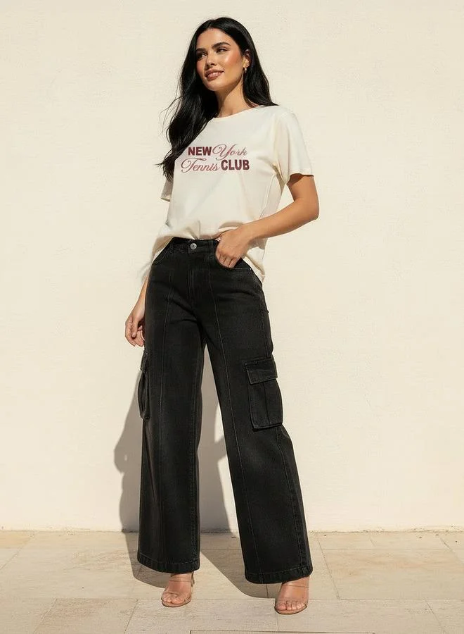 Splash FAV  Cotton T shirt with New York Tennis Club Print for Women | Best Price UAE