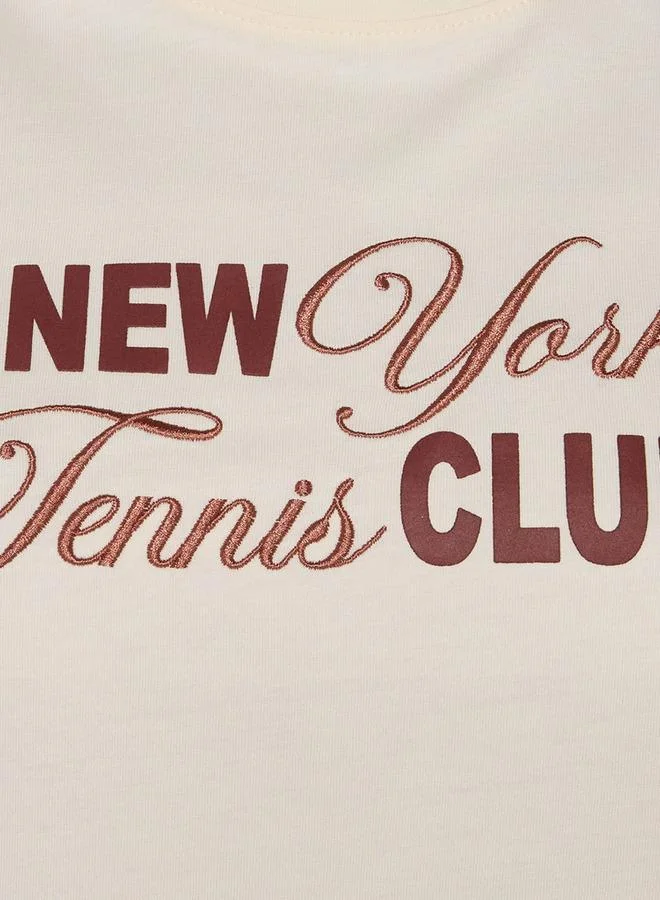 Splash FAV  Cotton T shirt with New York Tennis Club Print for Women | Best Price UAE