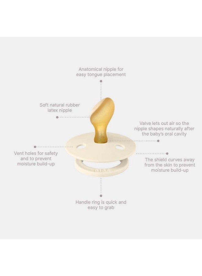 BIBS Pacifiers 06 Months ; 2Pack Soothers ; Bpafree Anatomical Nipple ; Made In Denmark ; Sage Glowcloud Glow Colour Pacifier - Image 3
