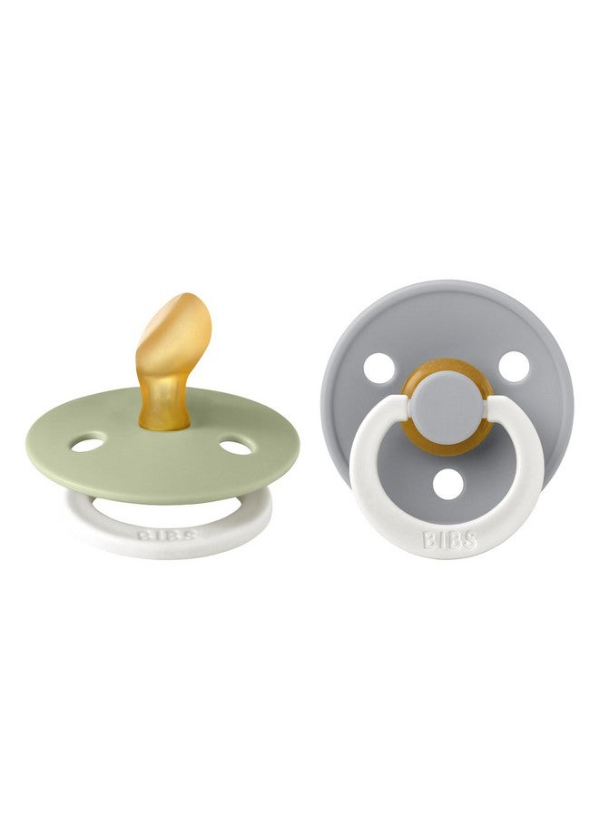 BIBS Pacifiers 06 Months ; 2Pack Soothers ; Bpafree Anatomical Nipple ; Made In Denmark ; Sage Glowcloud Glow Colour Pacifier - Image 2