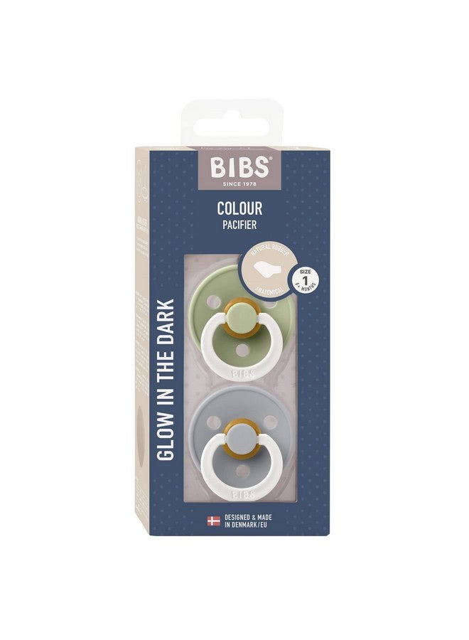 BIBS Pacifiers 06 Months ; 2Pack Soothers ; Bpafree Anatomical Nipple ; Made In Denmark ; Sage Glowcloud Glow Colour Pacifier - Image 4