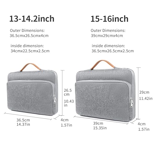 MOCA Laptop Sleeve for 13/13.3/14.2 MacBook & Slim laptops 360° Waterproof Material Laptop Sleeves Case with Anti-Collision Protection - Light Grey - Image 4