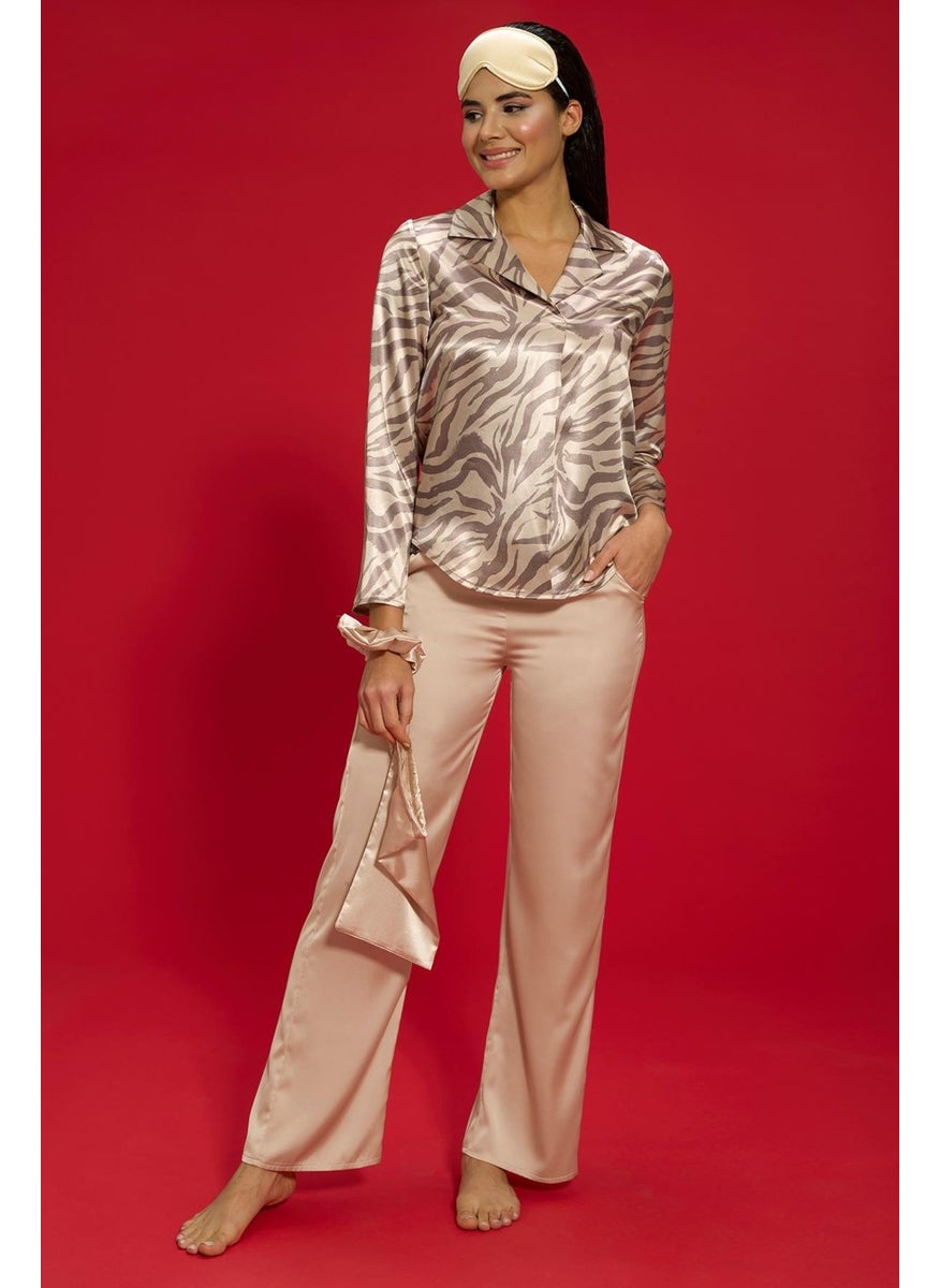 For You Moda مجموعة بيجامة زيبرا من 6 قطع بالحجارة داخل وخارج S27686  - Image 4