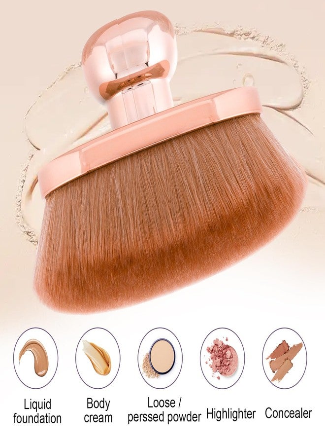 يونيميكس فرشاة مكياج الجسم الكبيرة جدًا من UNIMEIX Blend & Blur مع حقيبة برباط، فرشاة كابوكي عريضة الرأس 4.5 بوصة لوضع واقي الشمس للوجه والساقين والجسم (ذهبي وردي) - Image 3