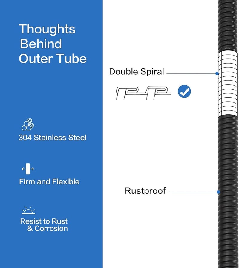 RUMOSE 70 inches Shower Hose Extra Long Stainless Steel Shower Tube Attachment Flexible Handheld Shower Sprayer Hose, Oil Rubbed Bronze - Image 2