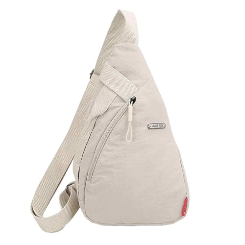 XFSAFDM Casual Sling Bag, Shoulder Bag for Men and Women, Lightweight Crossbody Chest Bag, Travel Bag for Daily Commute and Outdoor Activities, Sling Shoulder Bag (Beige) - Image 1
