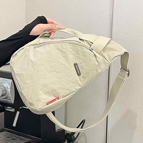 XFSAFDM Casual Sling Bag, Shoulder Bag for Men and Women, Lightweight Crossbody Chest Bag, Travel Bag for Daily Commute and Outdoor Activities, Sling Shoulder Bag (Beige) - Image 5